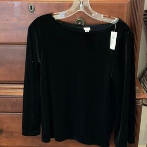 GAP Black Velvet Long Sleeve Top